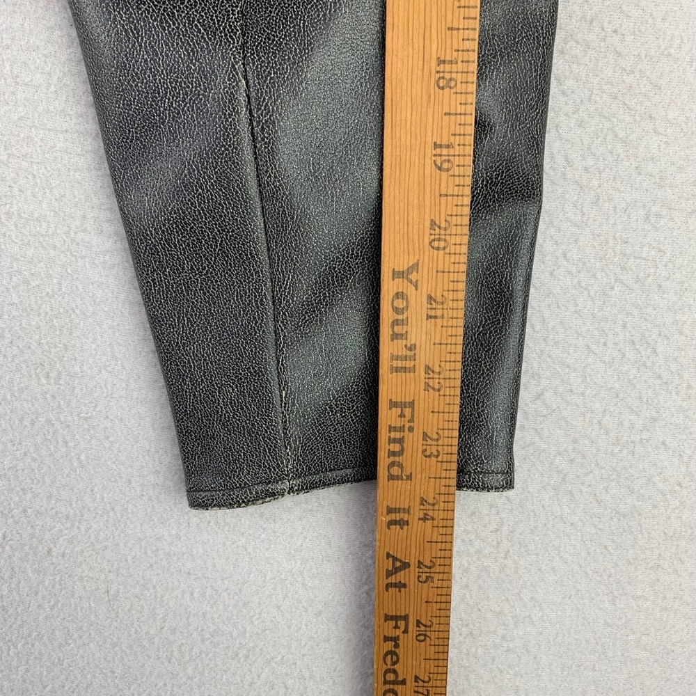 Vintage Rampage Faux Leather Moto Jacket Women Large Gray Biker Y2K Cropped - Picture 9 of 9